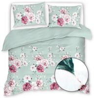 Pościel Satynowa 200X220 Różowe Kwiaty 20542