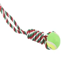 Zabawka dla psa gryzak szarpak mocny sznur z piłką tenisową