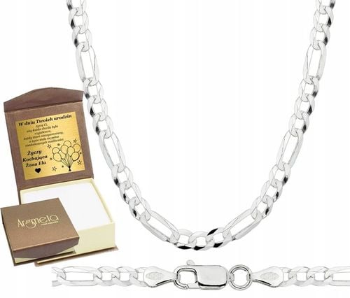 Łańcuszek Srebrny Męski Figaro Pełny Diamentowany 925 Gruby Stylowy 5,50 mm na Arena.pl