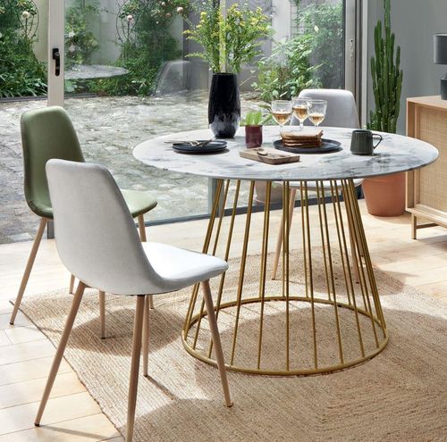 Stół okrągły Rayo marmur/ złoty na Arena.pl