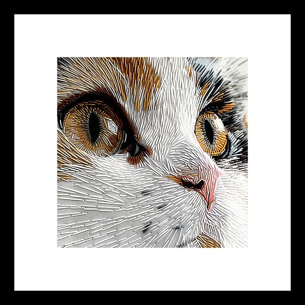 Plakat 20x20cm Nitkowany Kot zdjęcie 3