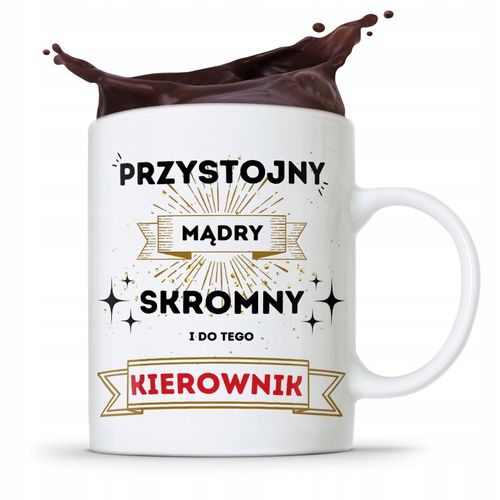 Kubek Prezent Dla Kierownika Przystojny I Skromny Z Nadrukiem Ze Zdjęciem na Arena.pl