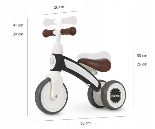 Qplay Pojazd Rowerek Trójkołowy Sweetie Dark Grey Wygodny i Stylowy Design na Arena.pl
