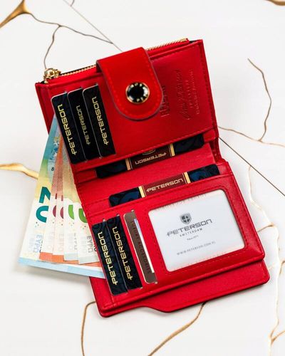 portfel damski średnich rozmiarów ze skóry ekologicznej - peterson na Arena.pl
