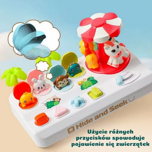 WOOPIE BABY Wyskakujące Zwierzątka Pop Up Karuzela Zabawka Interaktywna na Arena.pl