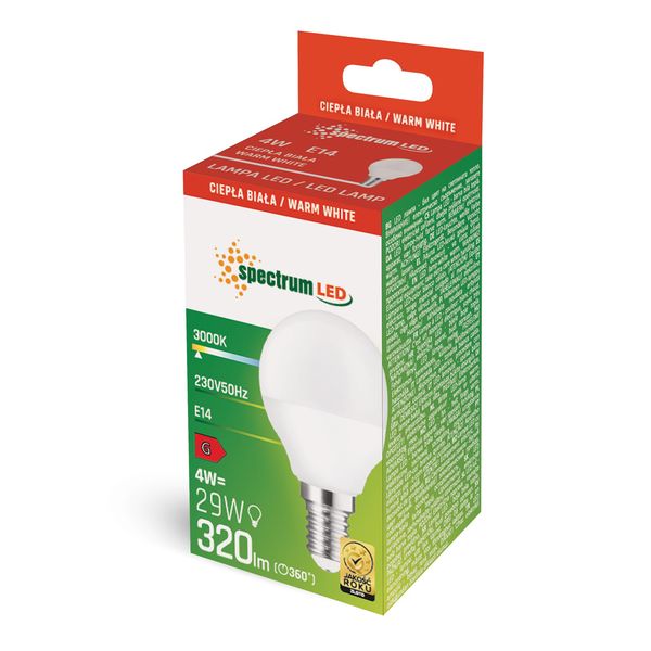 LED KULKA E-14 230V 4W WW SPECTRUM + zdjęcie 2