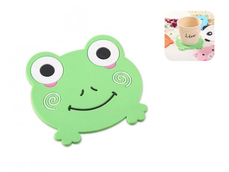 Silikonowa podkładka pod kubek dla dzieci żaba zdjęcie 1