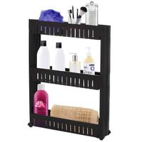 Mobilny regał na kółkach szafka łazienkowa 3 półki czarny