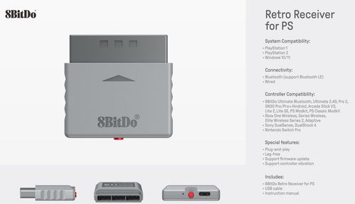 Zasilacz 8BitDo Retro Receiver for PS1/PS2 na Arena.pl
