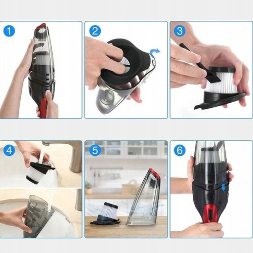 ODKURZACZ PODRĘCZNY BEZPRZEWODOWY MOCNY DO AUTA SAMOCHODOWY 120 W 7200 PA na Arena.pl