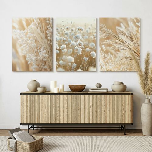 Obrazy Do Salonu Set Trawa Pampasowa Bawełna Boho Natura 90cm x 40cm na Arena.pl