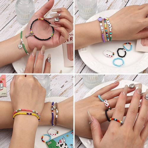 Zestaw do Robienia Tworzenia Bransoletek Koraliki Literki Akcesoria 4200 el na Arena.pl