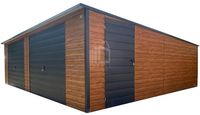 Garaż blaszany 8,5x6m - 2x brama uchylna drzwi okno dach ID1039