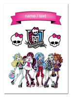 Wydruk cukrowy na tort A4 Monster High napis DIY