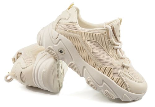 Sportowe sneakersy na grubej podeszwie beżowe Rozmiar obuwia - 40, Długość wkładki [cm]: - 25,50 cm. na Arena.pl