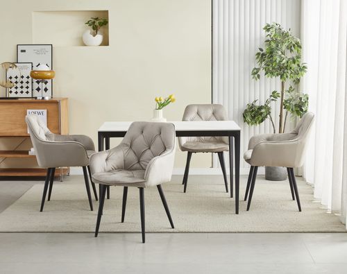 Krzesło JORK - ciemny beż aksamit / nogi czarne x 1 na Arena.pl