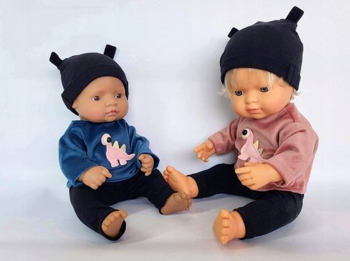 Ubranko dla lalek Koplet bluzka + getry+ czapka Miniland 32-38 cm kolory na Arena.pl