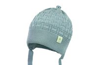 Jamiks ACAPULCO czapka niemowlęca dla chłopca wiązana miętowa 42-44