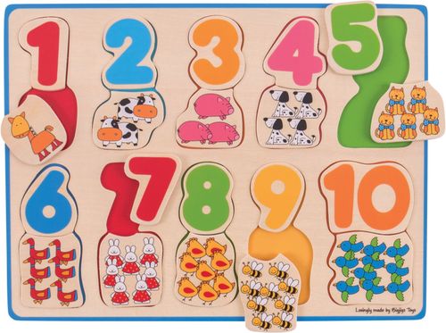 Drewniana układanka Puzzle Liczby i Zwierzątka 20 elementów na Arena.pl