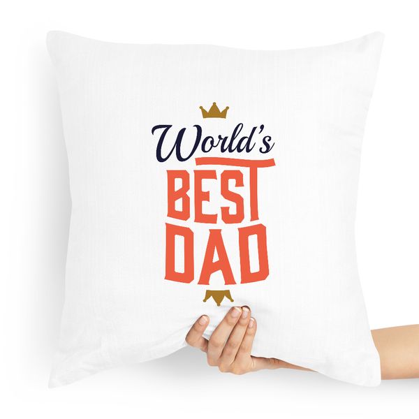 Poduszka Prezent Dla Taty Ojca World's Best Dad Z Nadrukiem Ze Zdjęciem zdjęcie 1