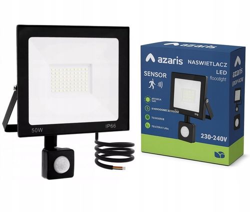 MOCNA LAMPA LED Z CZUJNIKIEM RUCHU I ZMIERZCHU 50W ZEWNĘTRZNA NAD na Arena.pl