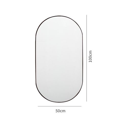 Lustro Elipsa  100x50cm czarne GX06 ścienne owalne łazienkowe do salonu sypialni loftowe Industrialne minimalistyczne na Arena.pl