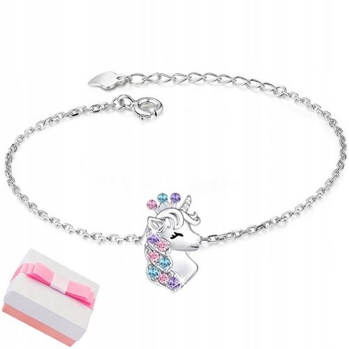 BRANSOLETKA SREBRNA DLA DZIEWCZYNKI JEDNOROŻEC CELEBRYTKA SREBRO PRÓBA 925 na Arena.pl