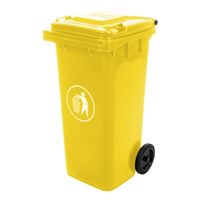 KOSZ NA ŚMIECI 120 L ŻÓŁTY – METALE I TWORZYWA
