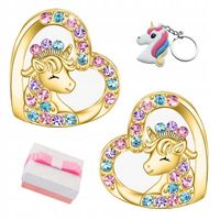 ZŁOTE KOLCZYKI DLA DZIEWCZYNKI DZIECI SZTYFTY WKRĘTKI JEDNOROŻCE SREBRO 925