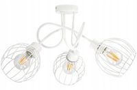 Lampa SUFITOWA żyrandol WISZĄCA LOFT drut kula x3