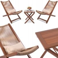 ZESTAW MEBLI OGRODOWYCH FOTELE STOLIK MEBLE OGRODOWE NA BALKON TARAS OGRÓD