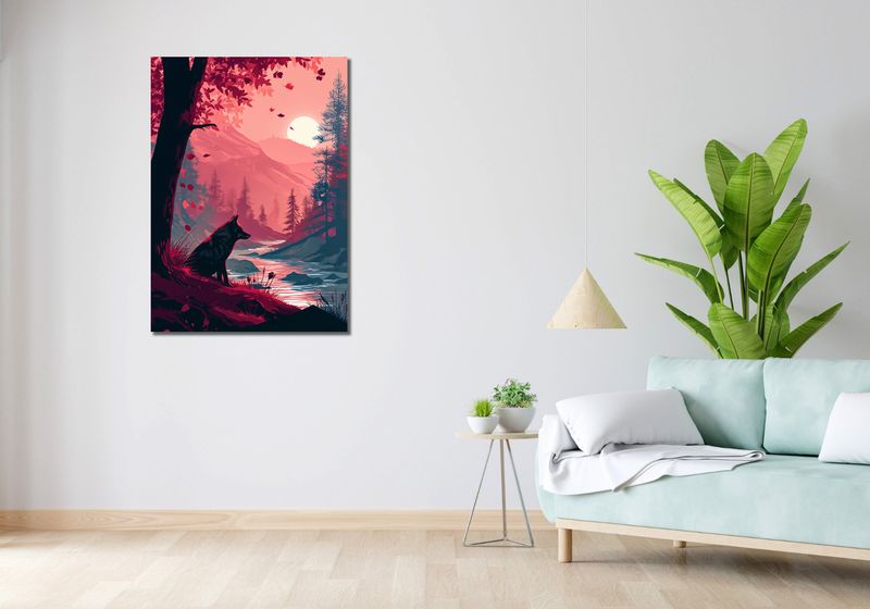 Obraz 70x100cm Wilk Przy Brzegu Lasu zdjęcie 2