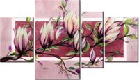 120CM 70 OBRAZ 4 ELEM SŁODYCZ MAGNOLII PUDROWYM RÓŻU ŚCIENNY