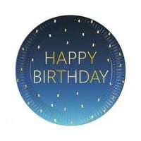 talerzyki papierowe blue happy birthday