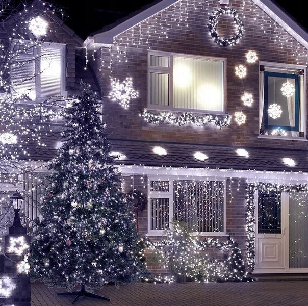 LAMPKI CHOINKOWE Białe zimne Flesz 300LED Biały Zimny Zewnętrzne + FLASH zdjęcie 2