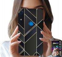 ETUI DO HUAWEI Y6S - ZŁOTE RAMKI, ELEGANCKIE WZORY + SZKŁO