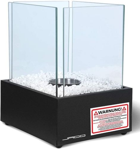 Kominek stołowy ze stali nierdzewnej, czarny, 245 x 205 x 28 na Arena.pl