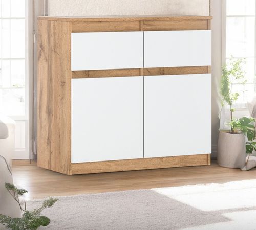 Komoda Z Szufladami 80cm Wotan Biały Mała Szafka Oleksa Pojemna Do Sypialni na Arena.pl