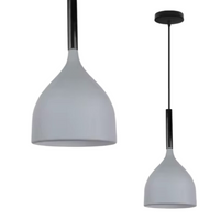 Lampa wisząca zwis żyrandol lampa na sufit szara LED E27