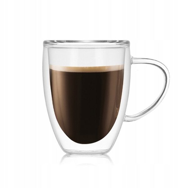 KUBKI SZKLANKI TERMICZNE 350ML DO KAWY HERBATY 2szt zdjęcie 2