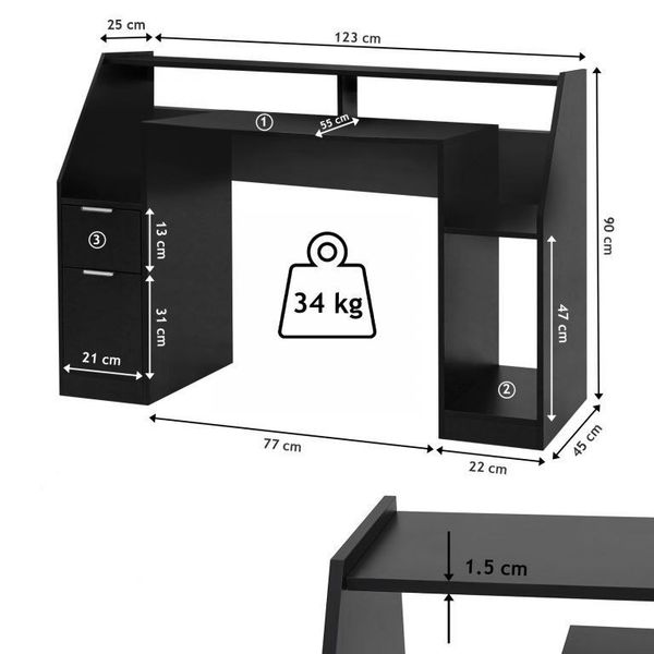 Emaga Biurko komputerowe MIADOMODO® zdjęcie 2