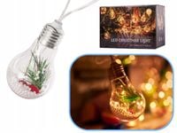 Lampki LED łańcuch na baterie kurtyna lampki choinkowe świąteczne kule z de