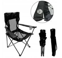 Krzesło wędkarskie XXL DIEGO składane z pokrowcem czarne