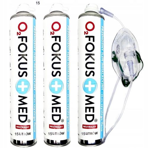 Tlen INHALACYJNY 15L z MASKĄ aerozol 99,5% 3 szt. na Arena.pl