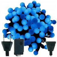 LAMPKI choinkowe KULKI FLASH NIEBIESKIE kuleczki 200 LED 16m WODOODPORNE
