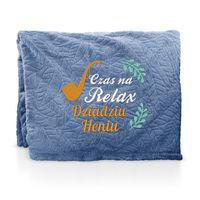 Duży ciepły koc z haftem 160 x 200 prezent dla dziadka