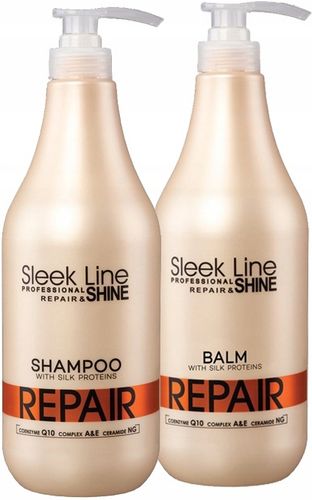 Stapiz Sleek Line Repair Shine Zestaw Do Włosów Szampon 1L + Balsam 1000ml na Arena.pl