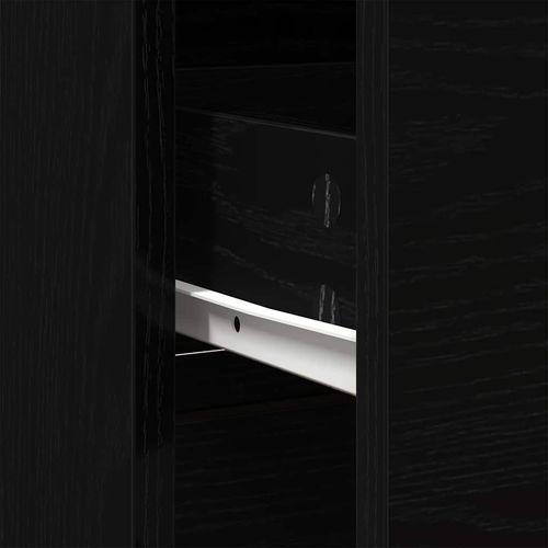 Komoda z szufladą Czarny dąb 80x34x76 cm Drewno klejone na Arena.pl