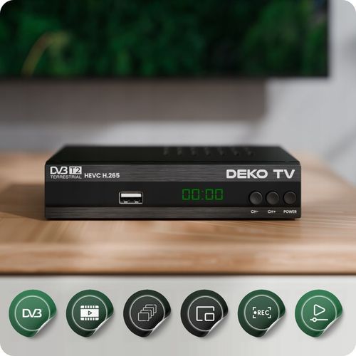 Tuner Dekoder TV Naziemnej DVBT2 DVBT 2 DVB T2 HEVC DEKO PRO2 + Antena na Arena.pl
