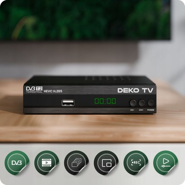 Tuner Dekoder TV Naziemnej DVBT2 DVBT 2 DVB T2 HEVC DEKO PRO2 + Antena zdjęcie 10